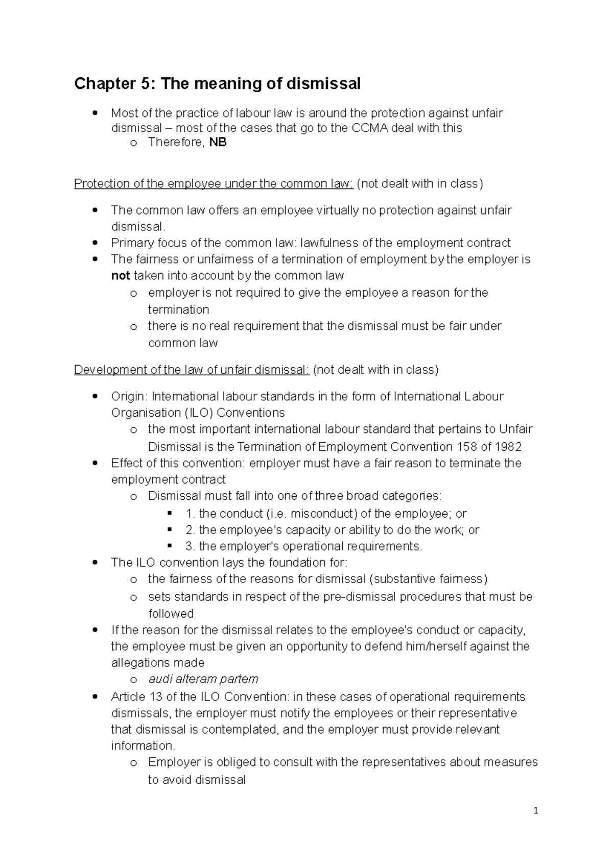 labour-law-exam-notes-chapter-5-the-meaning-of-dismissal-most-of-the