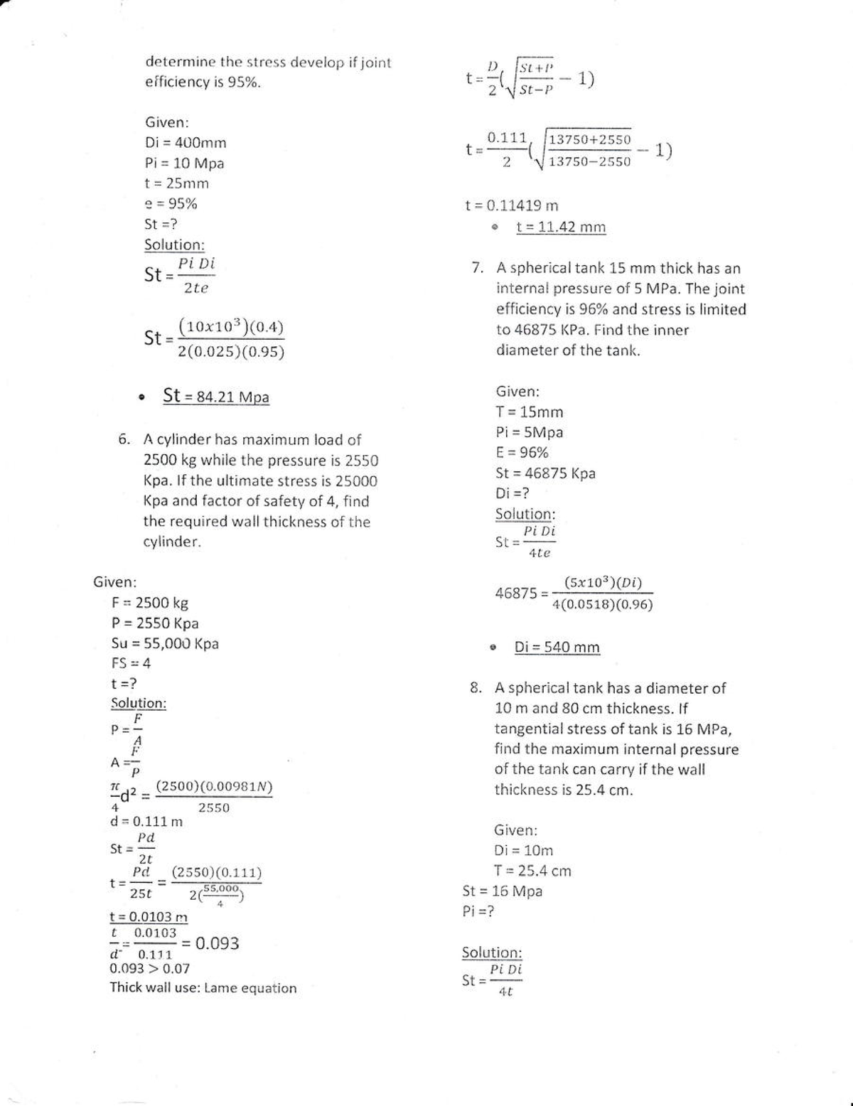 Problem Solutions Mechanical Engineering-5 - dcterrnirre tlrc strcss ...