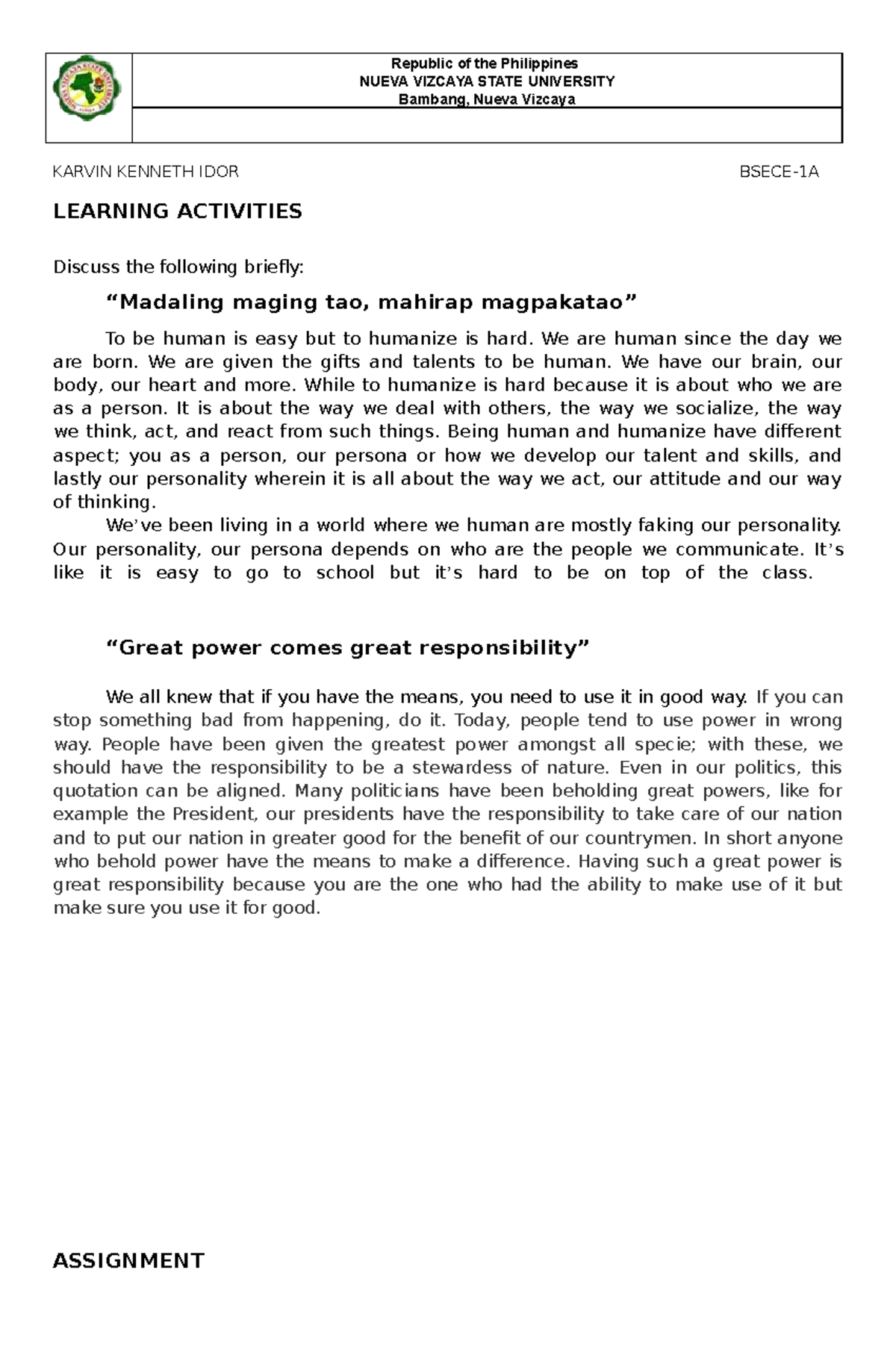 Module 4 - Republic of the Philippines NUEVA VIZCAYA STATE UNIVERSITY ...