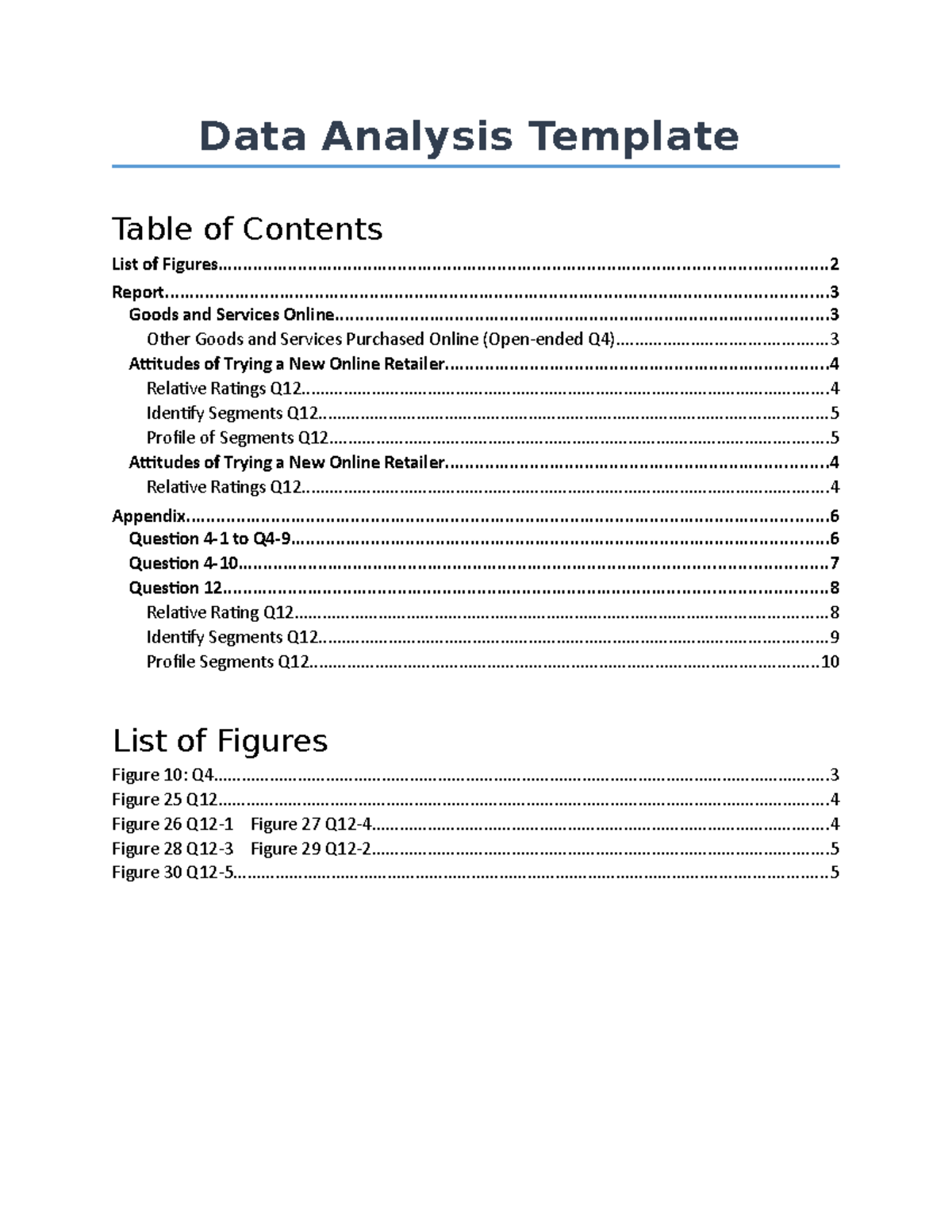 Data Analysis Template - Final Appendix - Data Analysis Template List ...