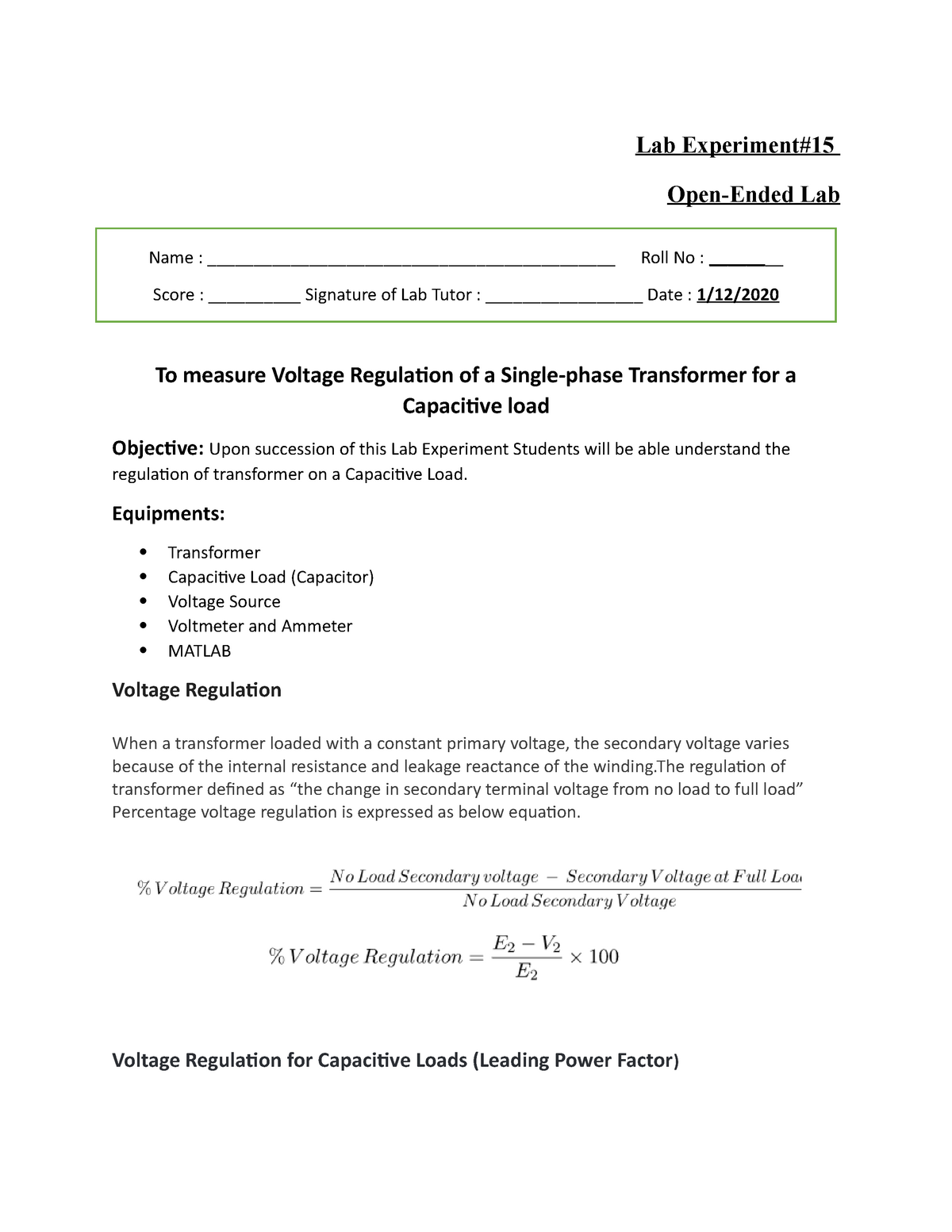 voltage-regulation-of-a-single-phase-transformer-lab-manual-lab