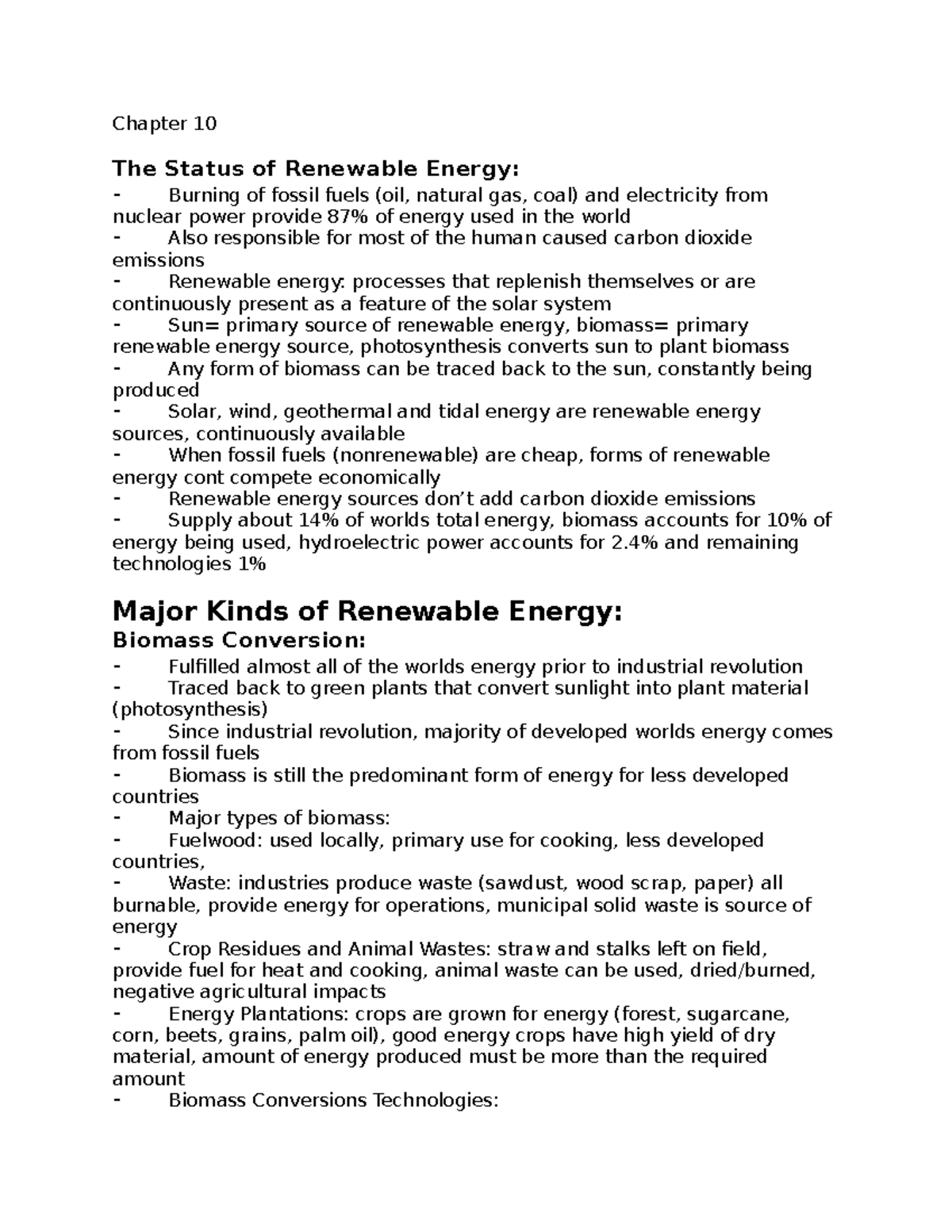 Chapter 10- Renewable Energy - Chapter 10 The Status of Renewable ...