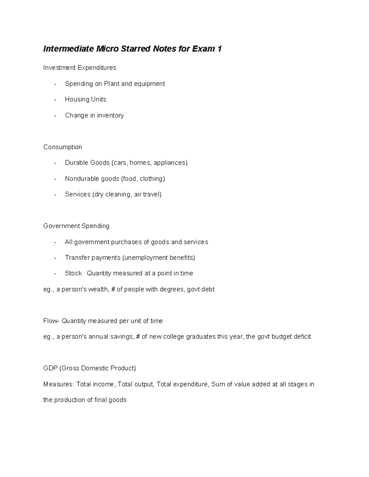 Intermediate Micro Starred Notes - , a person's wealth, # of people ...