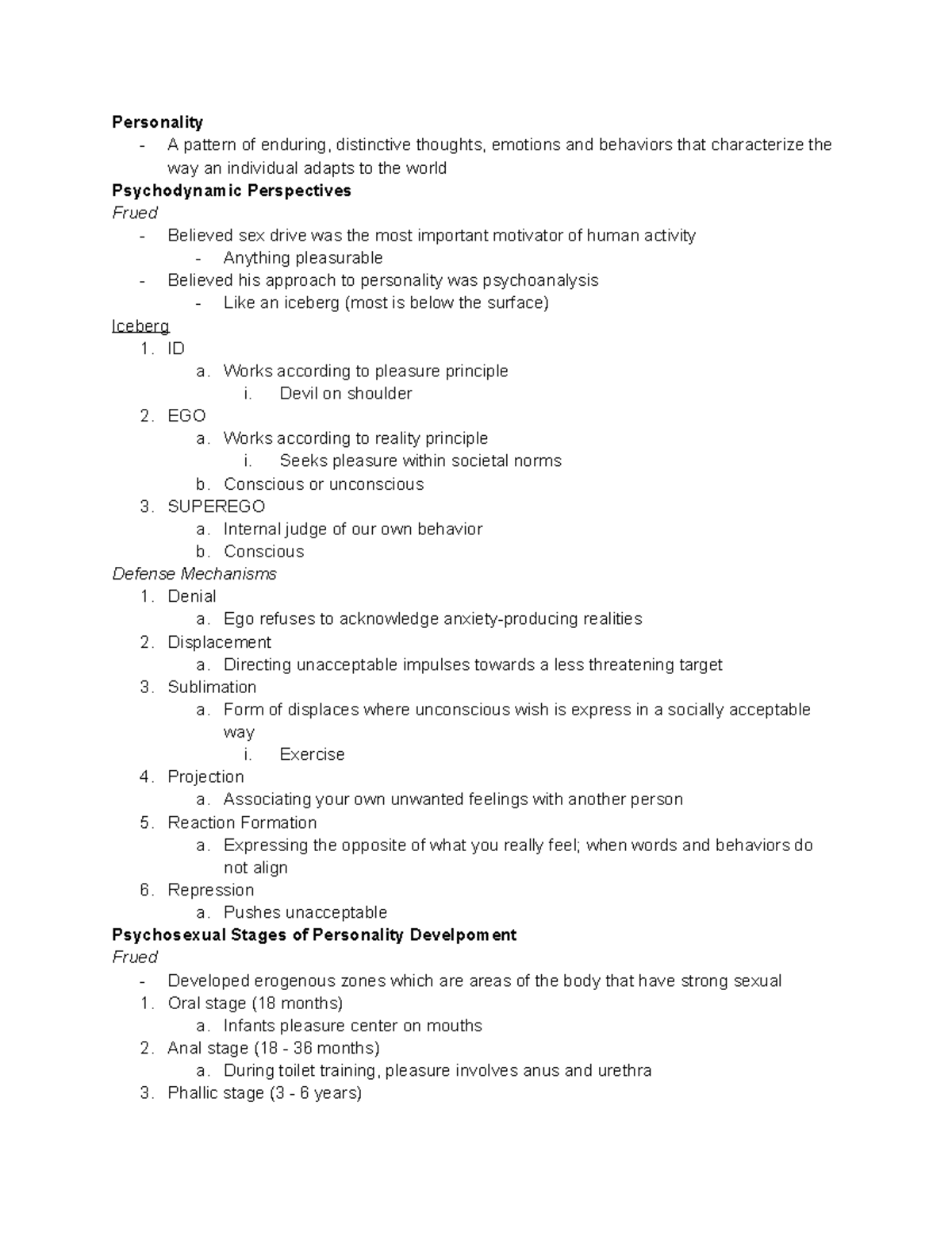 Chapter 10 Personality - Personality - A pattern of enduring ...