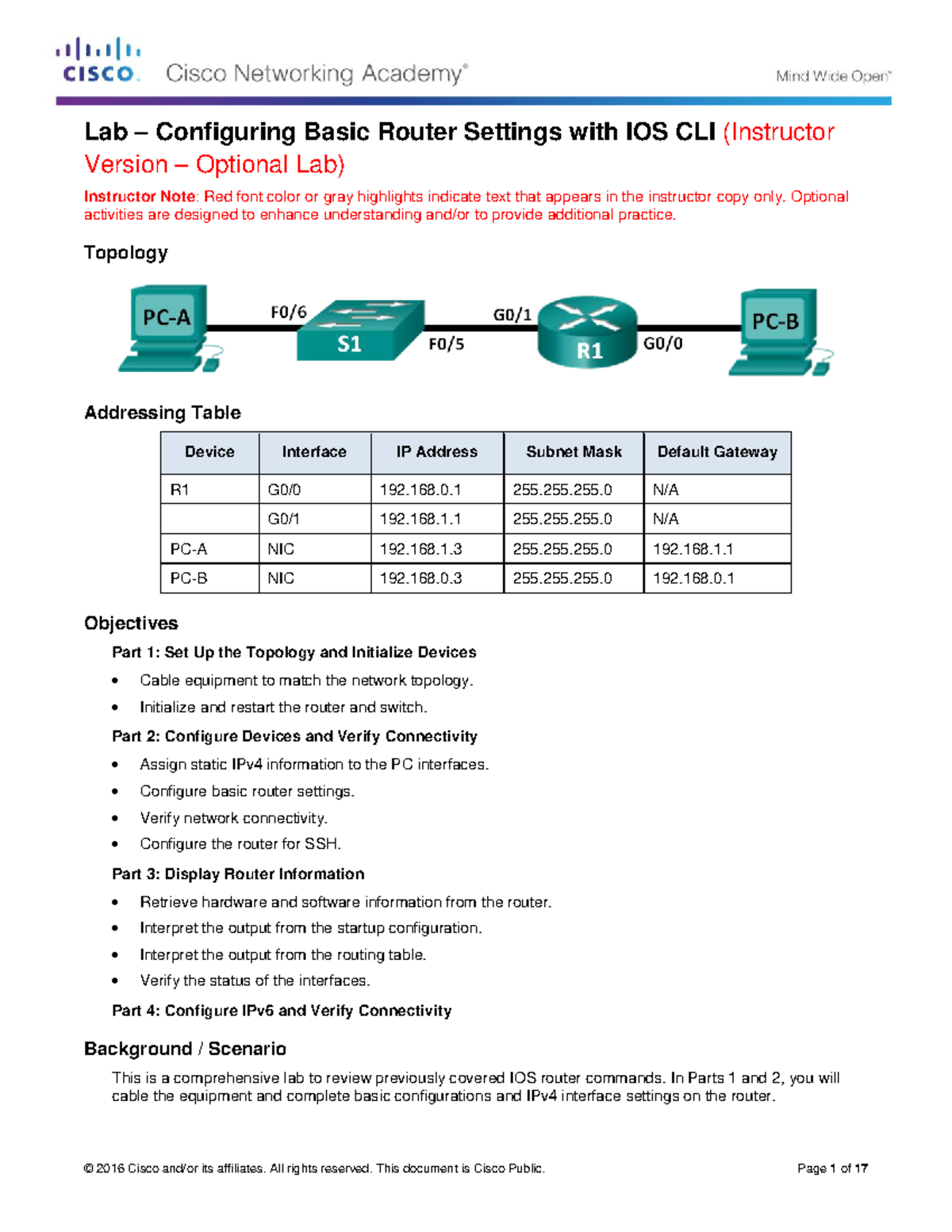 1.1.4.6 Lab - Configuring Basic Router Settings With IOS CLI - ILM ...