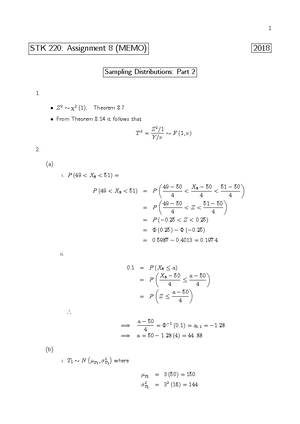 Assignment 10 MEMO - STK 220 A10 MEMO - STK 220: Assignment 10 (MEMO ...