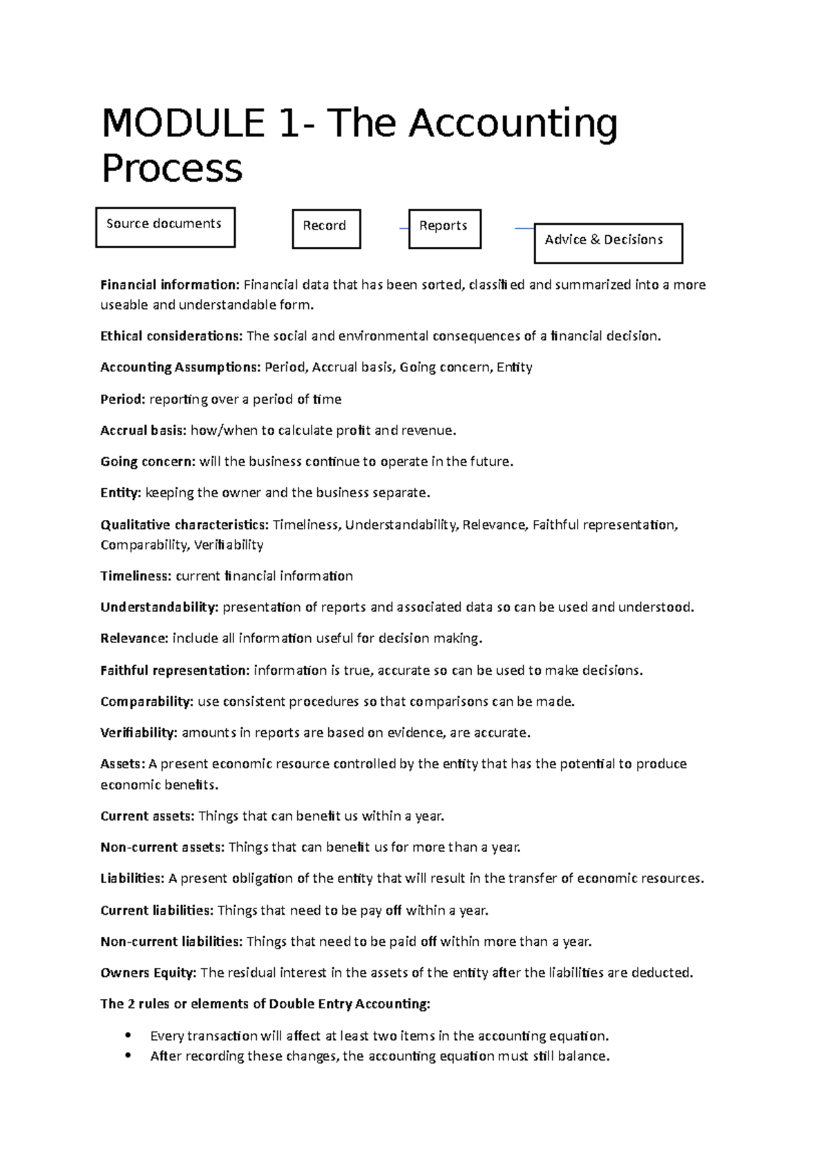 Module 1- The Accounting Process - MODULE 1- The Accounting Process ...