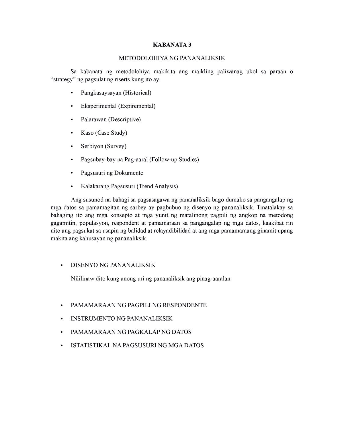 Kabanata 3 Metodolohiya Ng Pananaliksik Kabanata 3 Metodolohiya Ng Pananaliksik Sa Kabanata Ng 3216