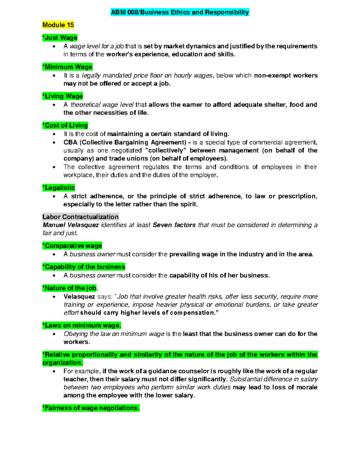 ABM 008 Long Test Reviewer - ABM 008/Business Ethics and Responsibility ...