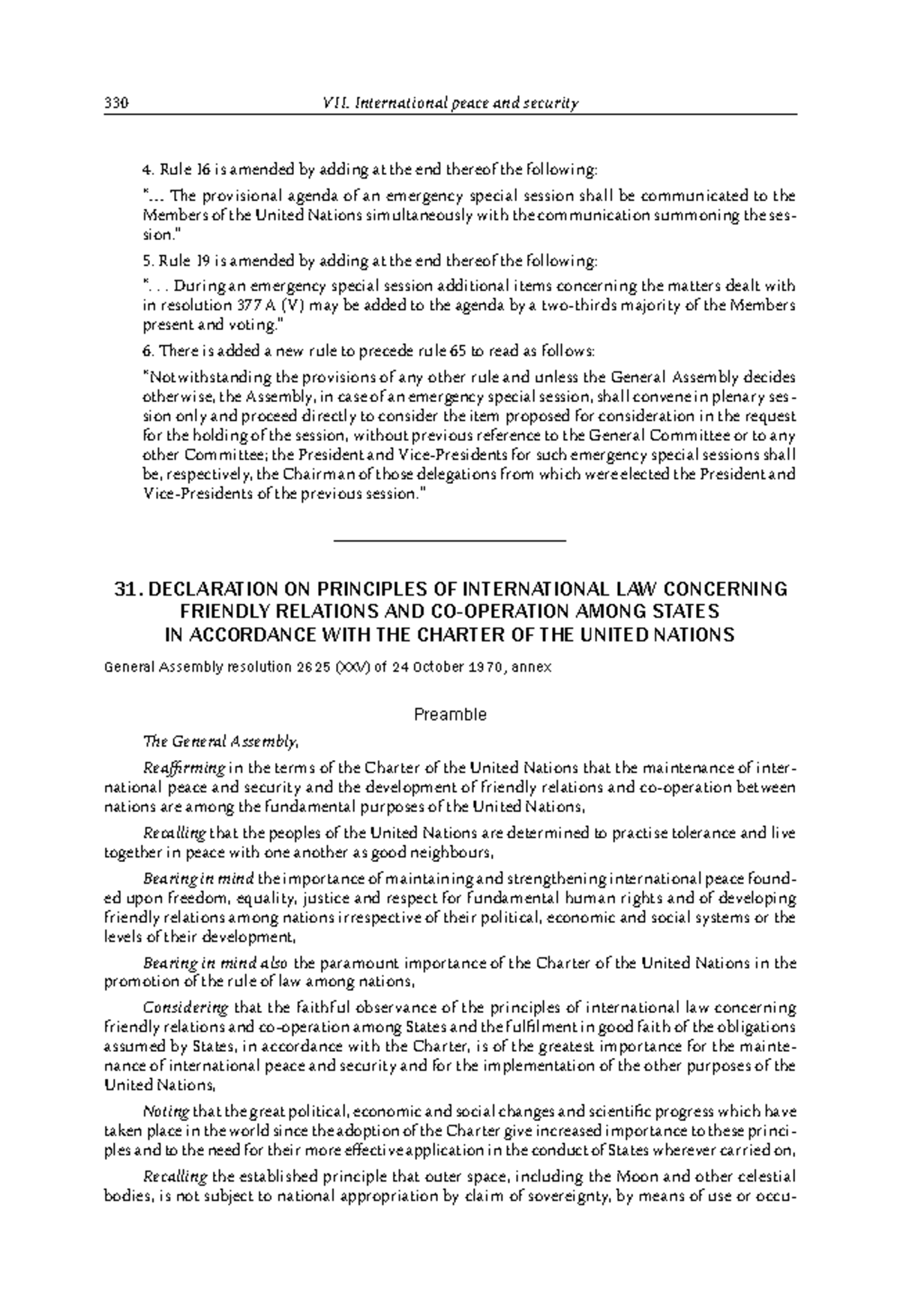 Book 1-116 - n/a - 330 VII. International peace and security Rule 16 is ...
