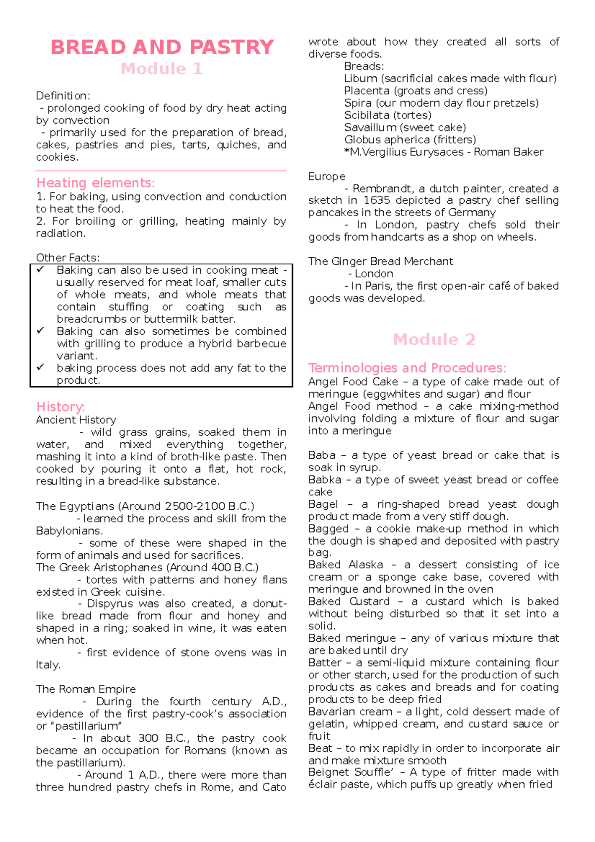 Bread AND Pastry BREAD AND PASTRY Module 1 Definition prolonged