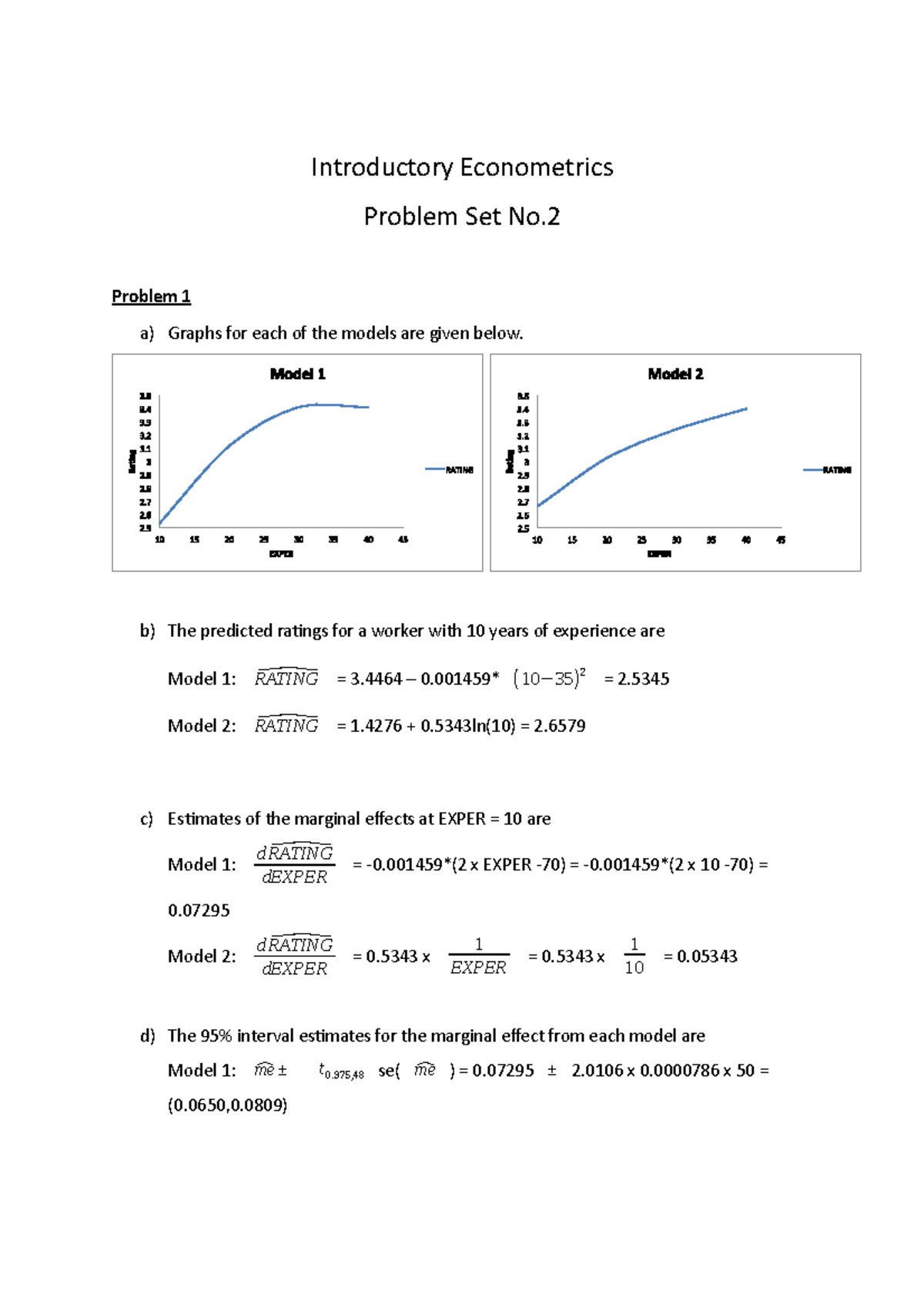 Homework 2 - Summary Introductory Econometrics - Introductory ...