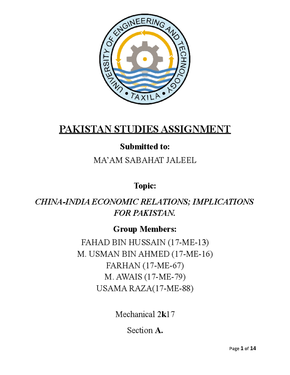 Pst assignment - This document discusses the China-India economic ...