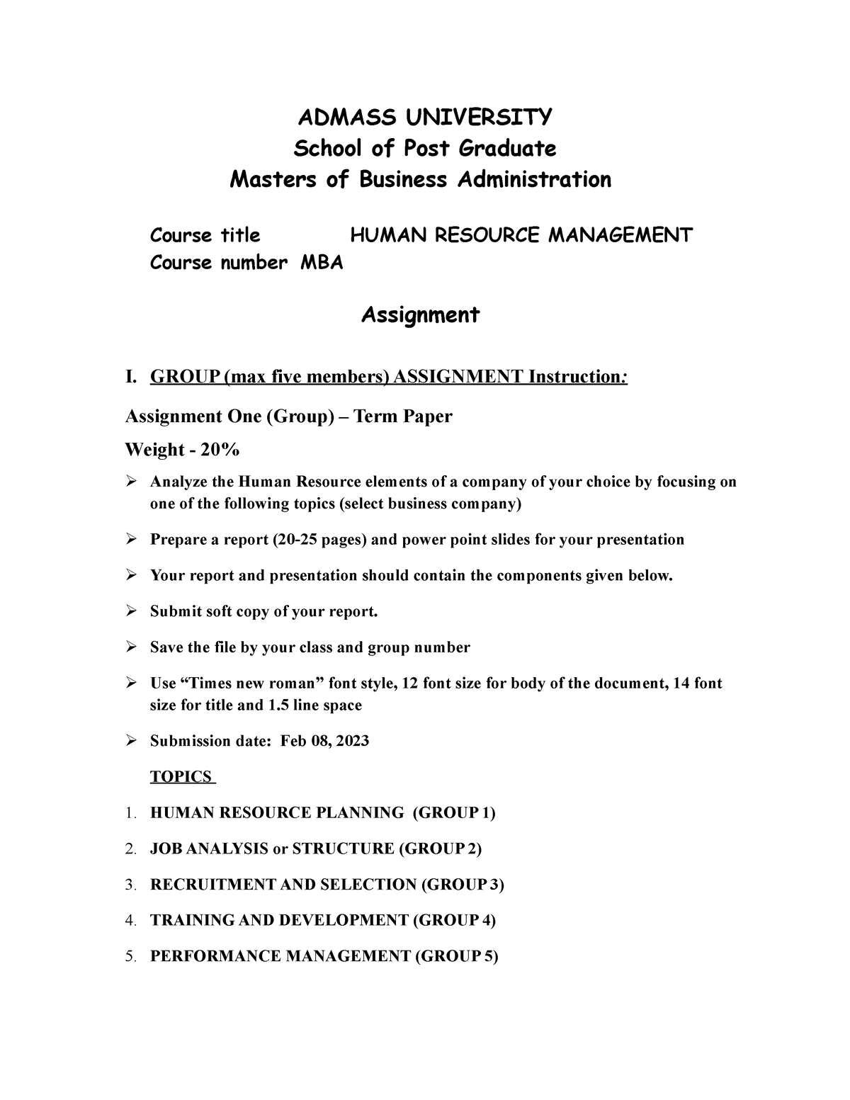 term paper topics for hrm