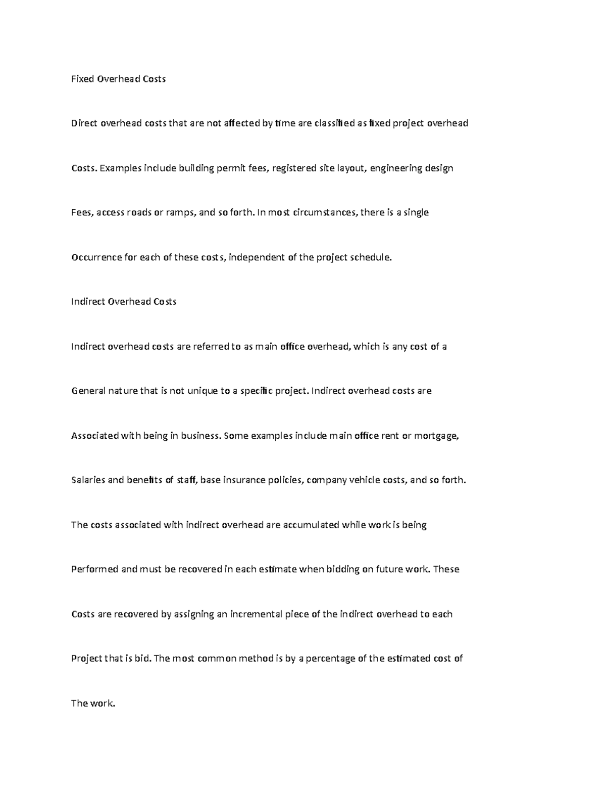 Doc6Fixed direct Fixed Overhead Costs Direct overhead costs that