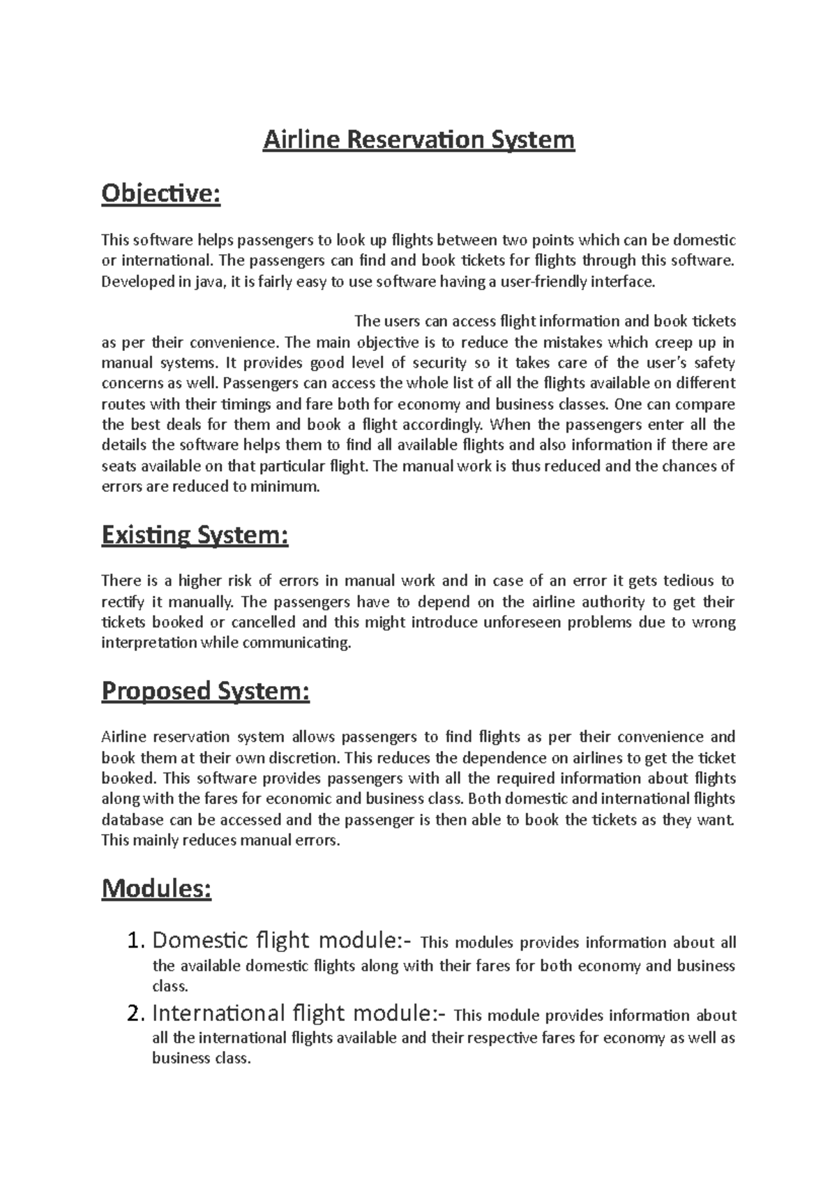 Airline Reservation System Abstract - Airline Reservation System ...