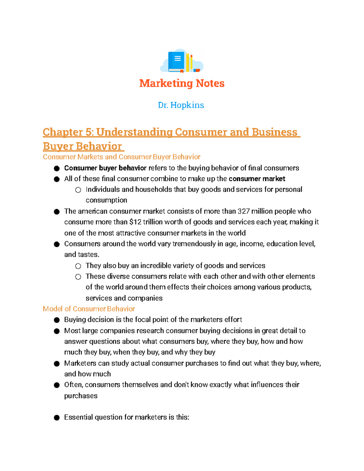 Marketing Notes Exam 2 - study guide materials for exam 2 - Marketing ...