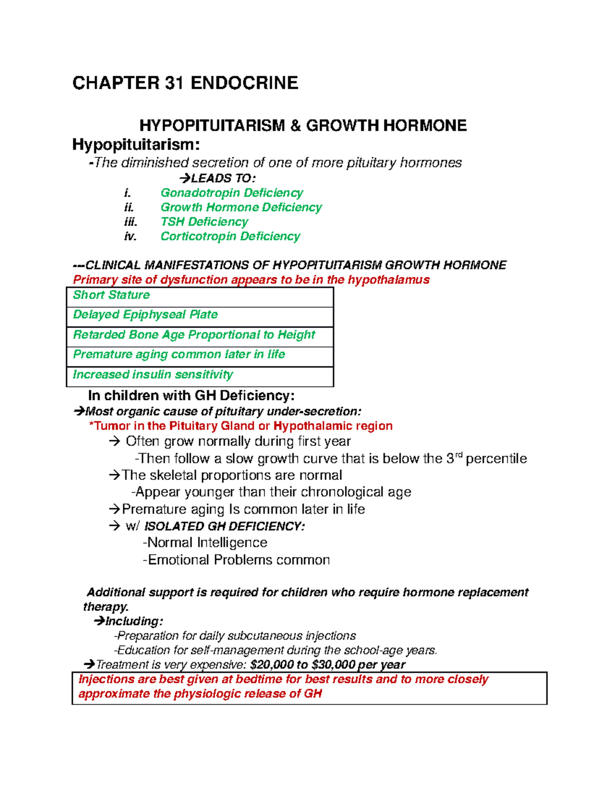 Chapter 31 Endocrine - Lecture notes 4 - CHAPTER 31 ENDOCRINE ...