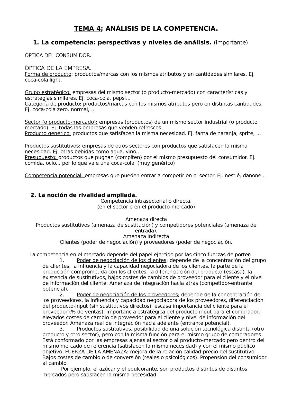 TEMA 4 ANÁ Lisis DE LA Competencia - TEMA 4; ANÁLISIS DE LA COMPETENCIA ...