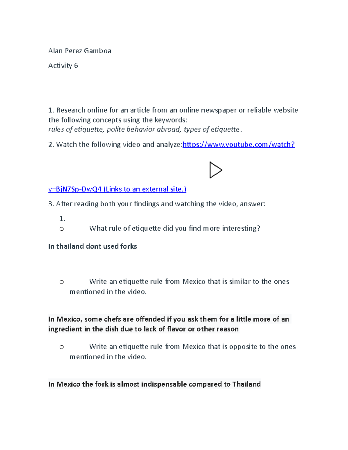 Act 6 ingles - Ingles basico - TecMilenio - Studocu