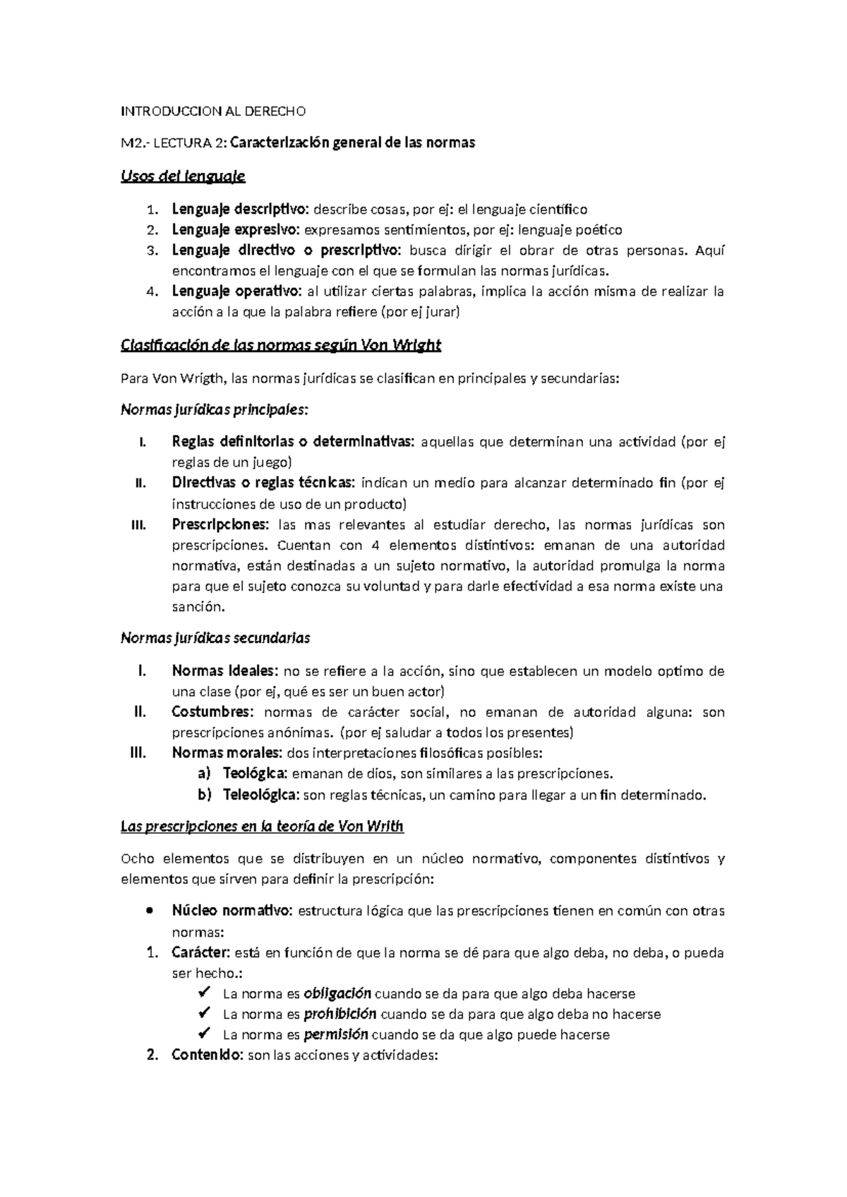 Resumen M2 L2 Introduccion Al Derecho M2 Lectura 2 Caracterización