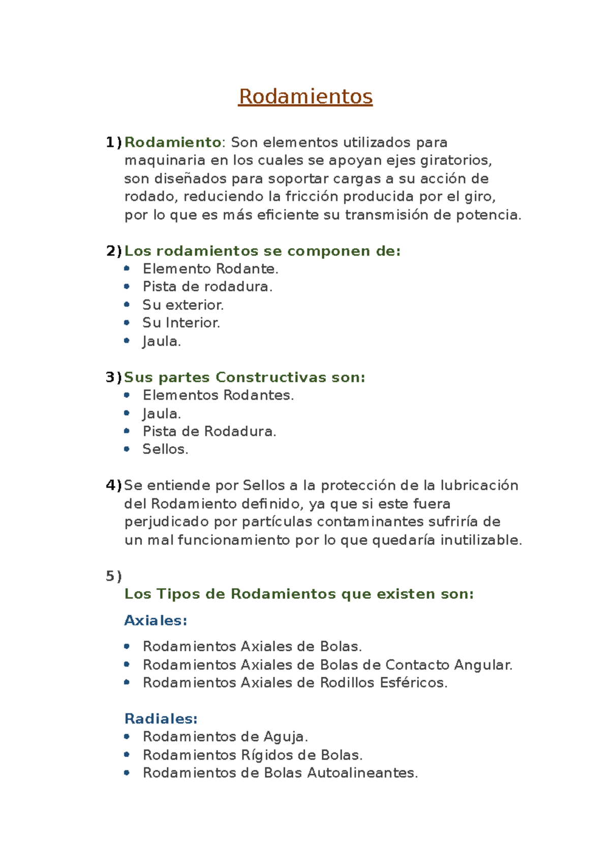 Rodamientos - dsadasd - Rodamientos Rodamiento: Son elementos ...
