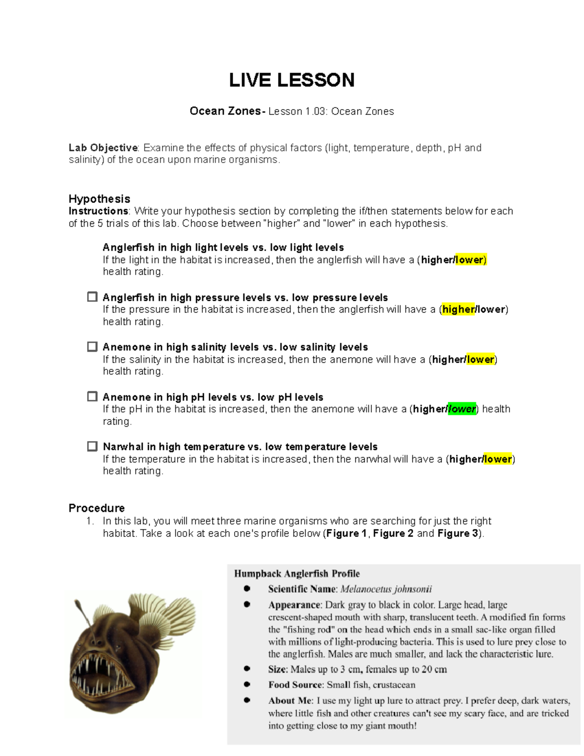 Sept 16 LIVE lesson 1.03 - LIVE LESSON Ocean Zones- Lesson 1: Ocean ...