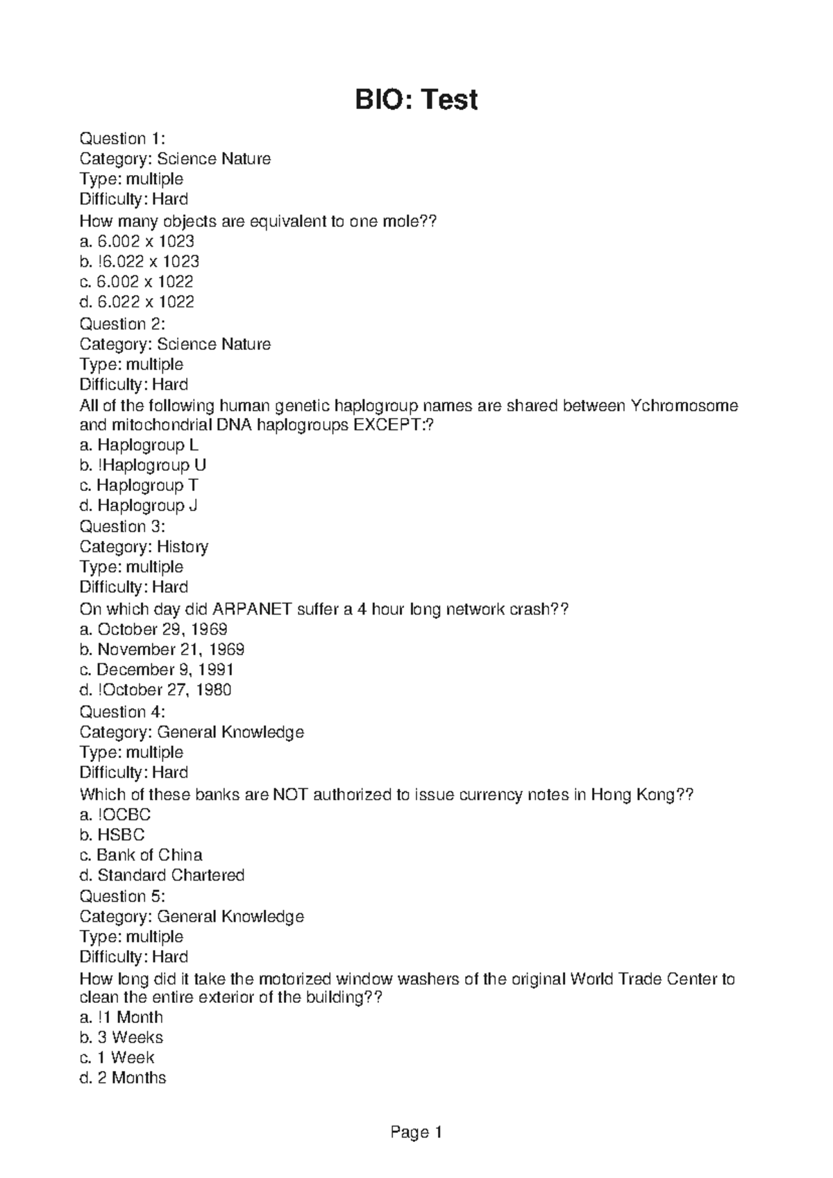 BIO171 Notes 6 - Biology - BIO: Test Question 1: Category: Science ...