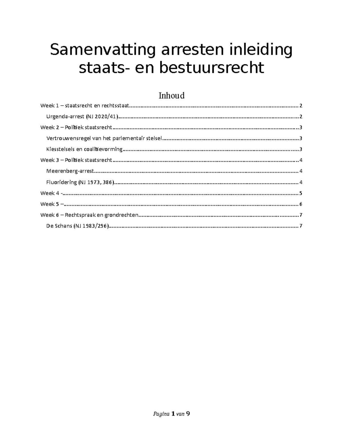 Jurisprudentie En Casussen Beginselen - Samenvatting Arresten Inleiding ...