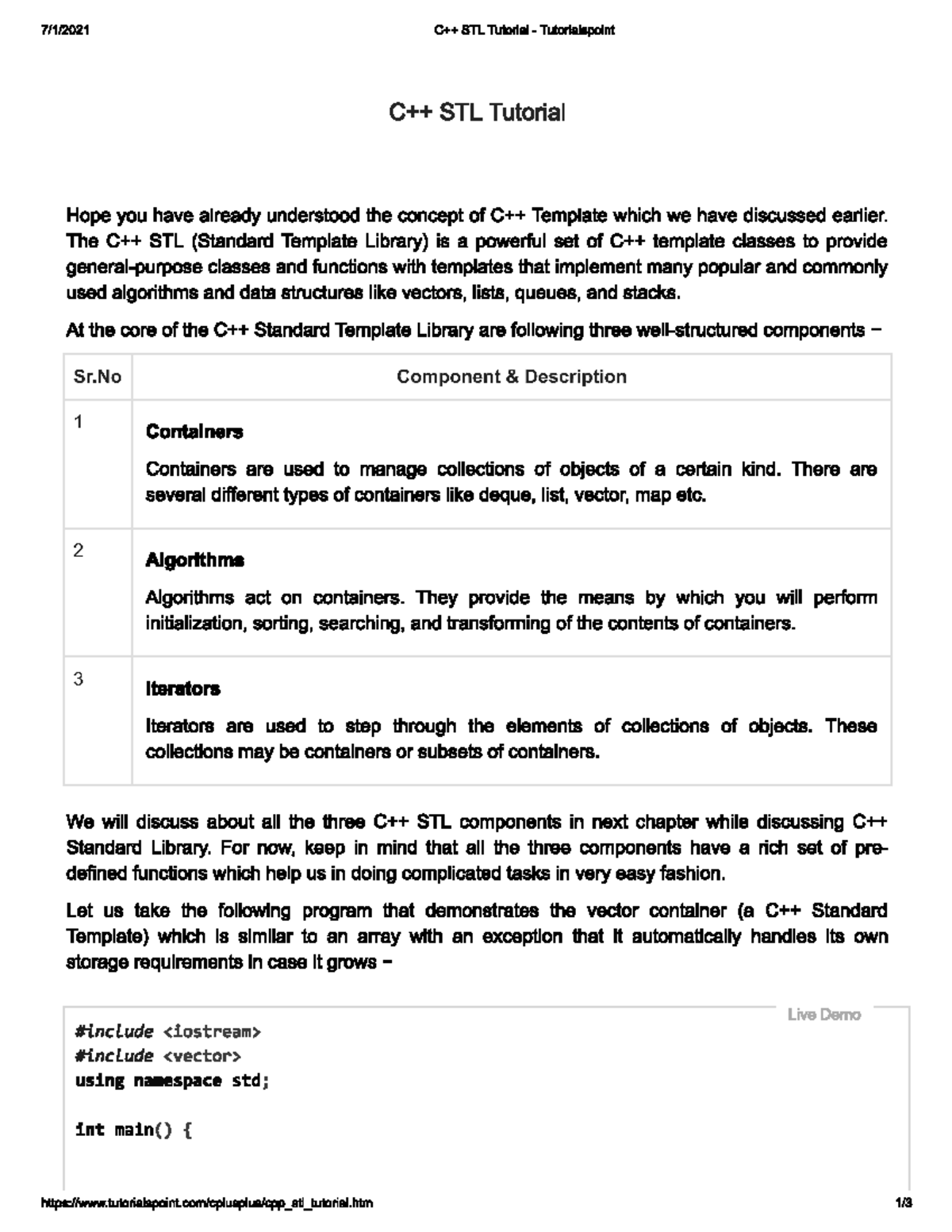 Standard template libraries - Introduction to Computers & Programming ...