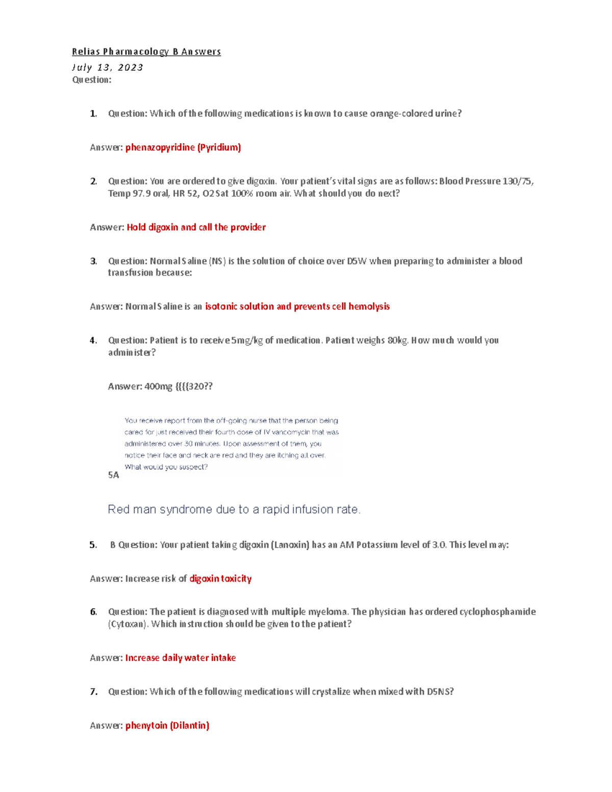 Pharmacy Qs - Practival Case Studies With Pharmacology In Nursing ...