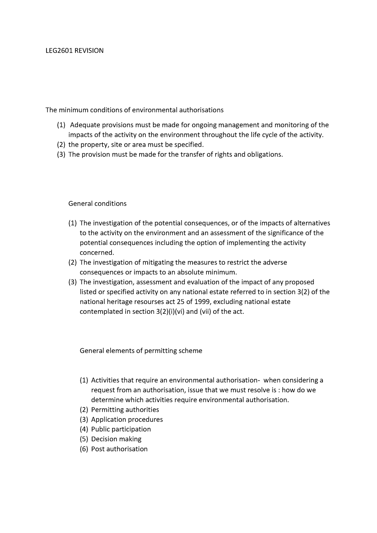 LEG2601 Revision LEG2601 REVISION The Minimum Conditions Of   Thumb 1200 1697 