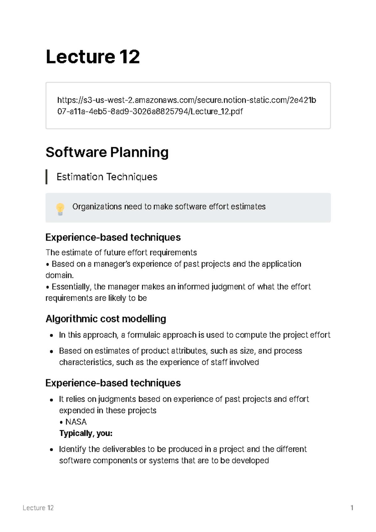 Lecture 12-Software Development and Management - Lecture 12 - Studocu