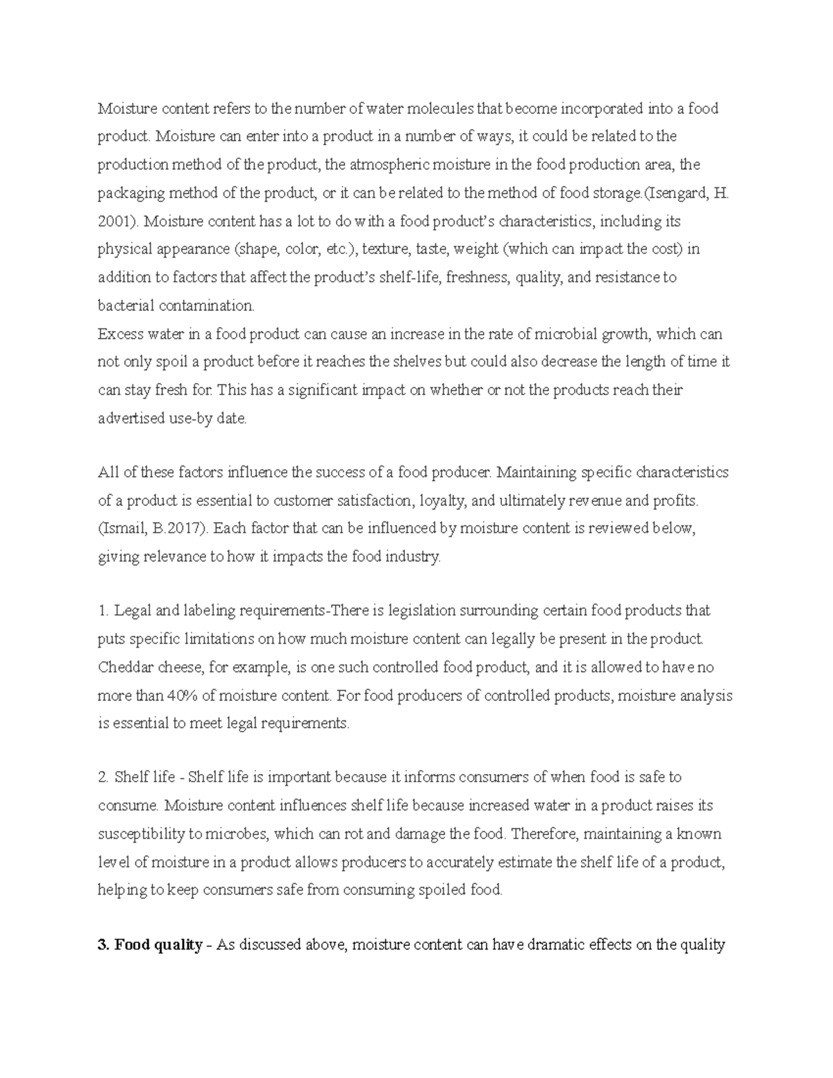 thesis on moisture content