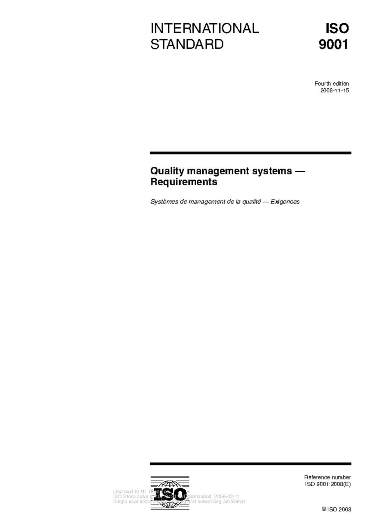ISO9001-2015 - ISO9001-2015 - INTERNATIONAL STANDARD ISO 9001 Fourth ...