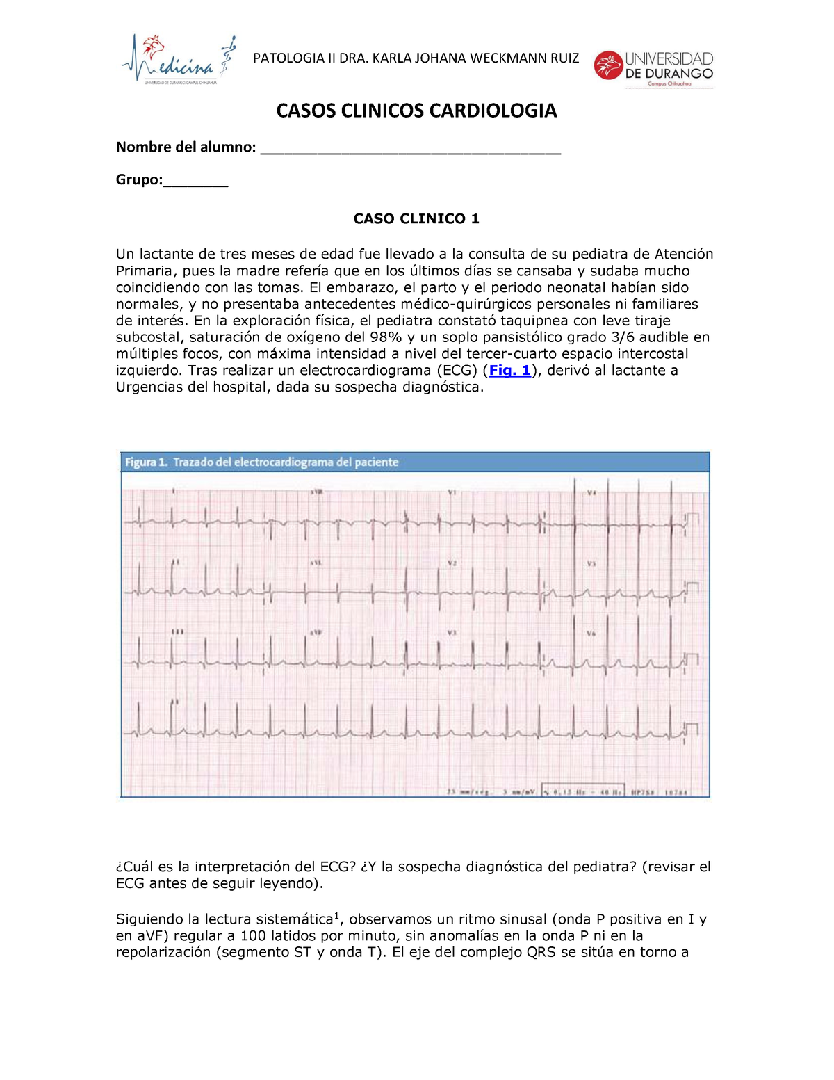 Casos Clinicos Cardio Pato 2 - CASOS CLINICOS CARDIOLOGIA Nombre Del ...