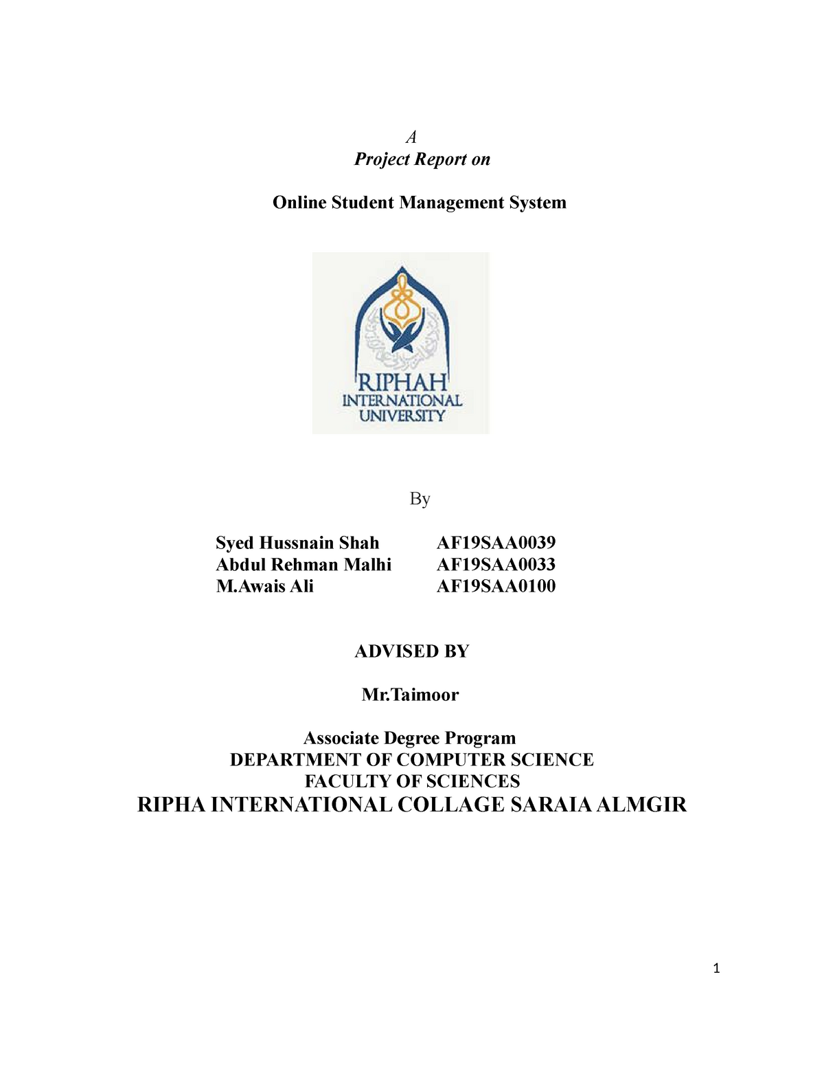 online education system project report abstract