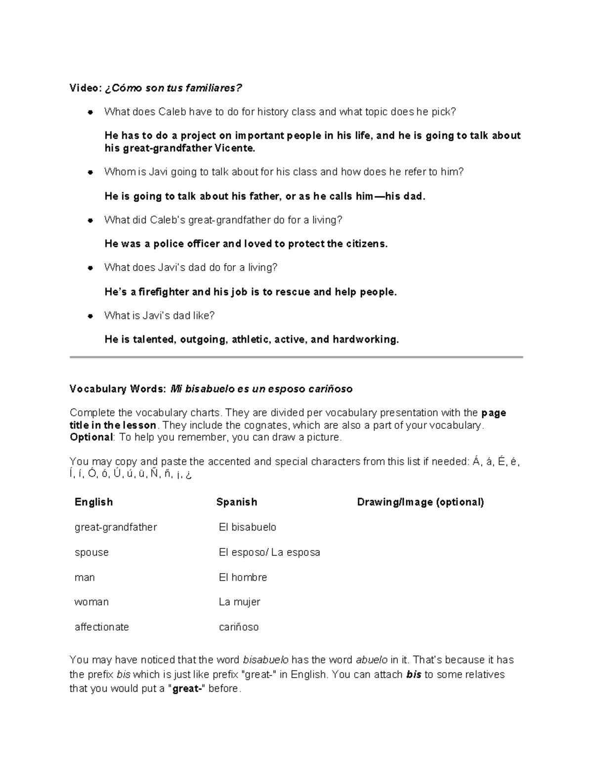 05.04 ¿Cómo son tus familiares - Video: ¿Cómo son tus familiares? What
