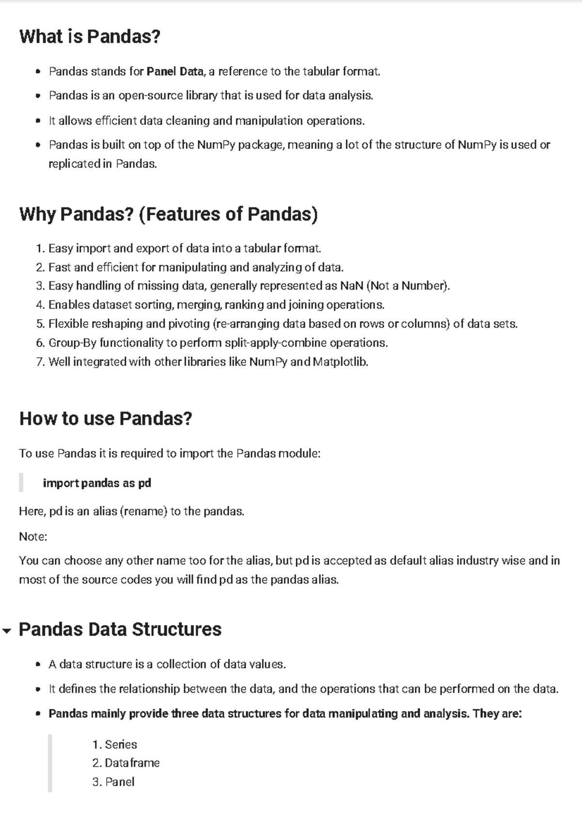 PDS - UNIT - 4 - Lecture - 1 - Pandas Series - Pandas stands for Panel ...