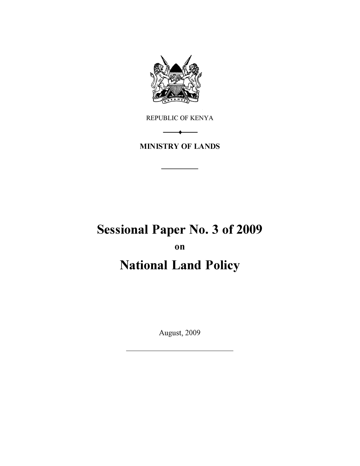 national-land-policy-and-administration-republic-of-kenya-ministry-of