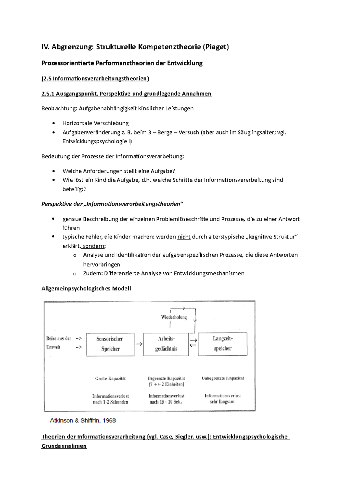 Entwicklungstheorien III ZF - IV. Abgrenzung: Strukturelle ...