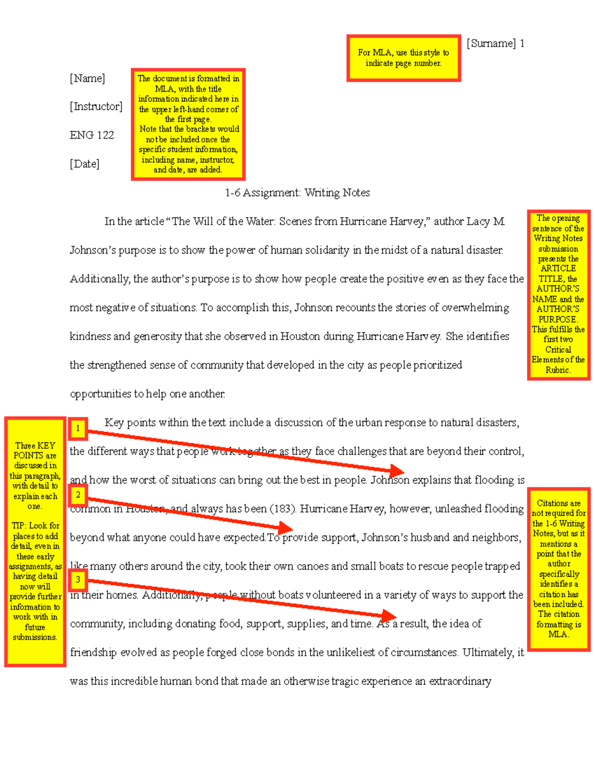 ENG 122 1-6 Writing Notes - [Surname] 1 [Name] [Instructor] ENG 122 ...