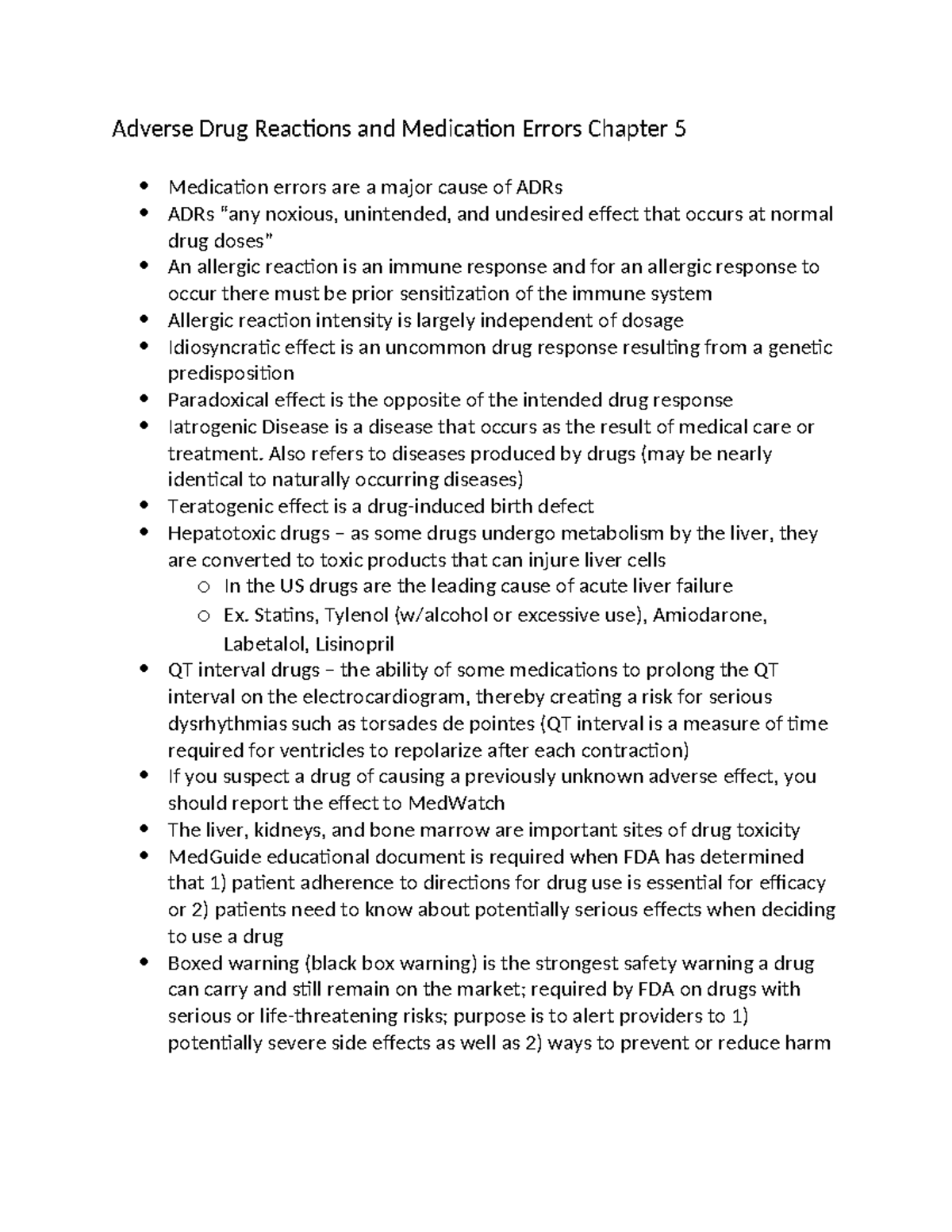 Adverse Drug Reactions and Medication Errors Chapter 5 - Also refers to ...