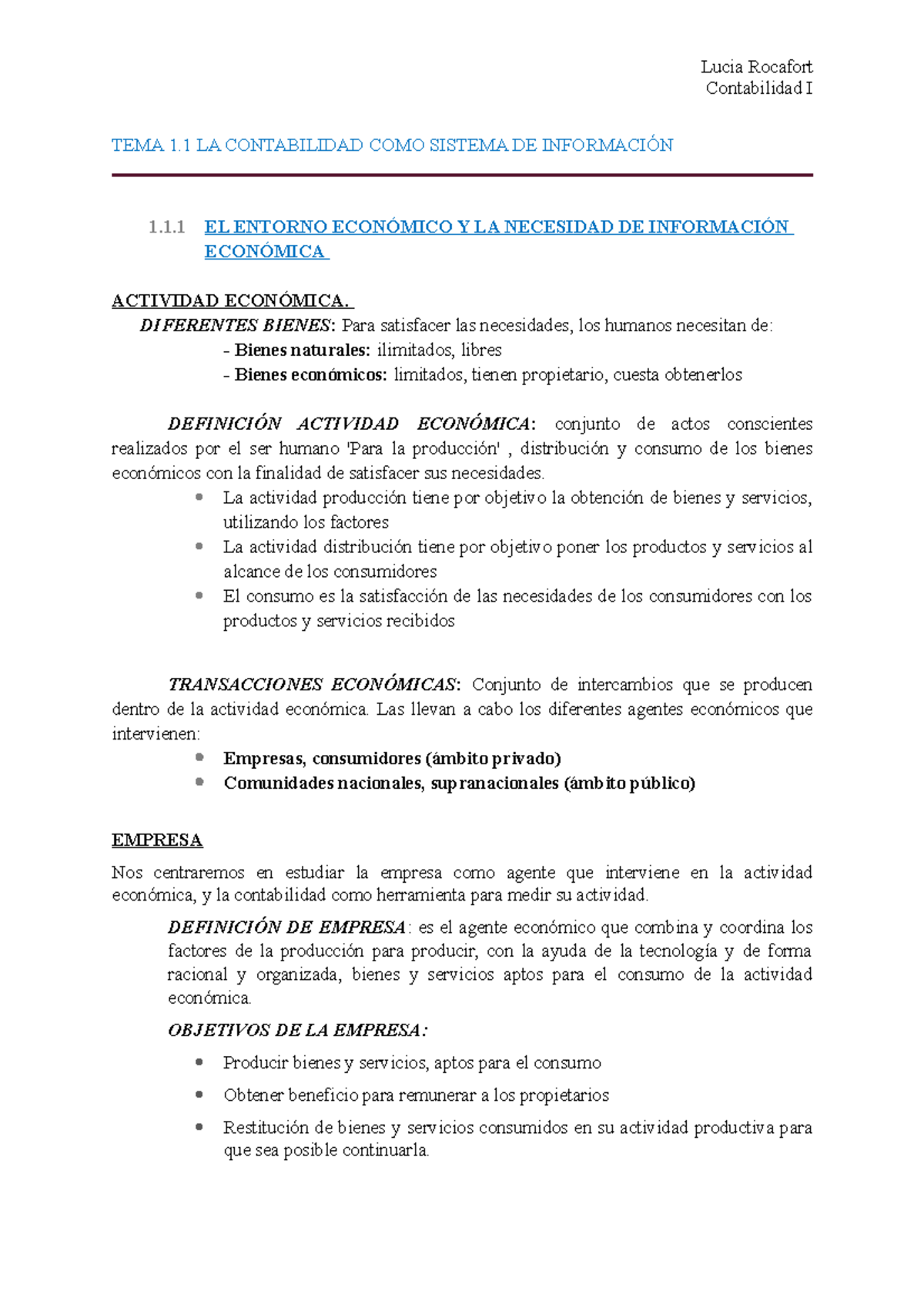 TEMA 1.1 LA Contabilidad COMO Sistema DE Información - Lucia Rocafort ...