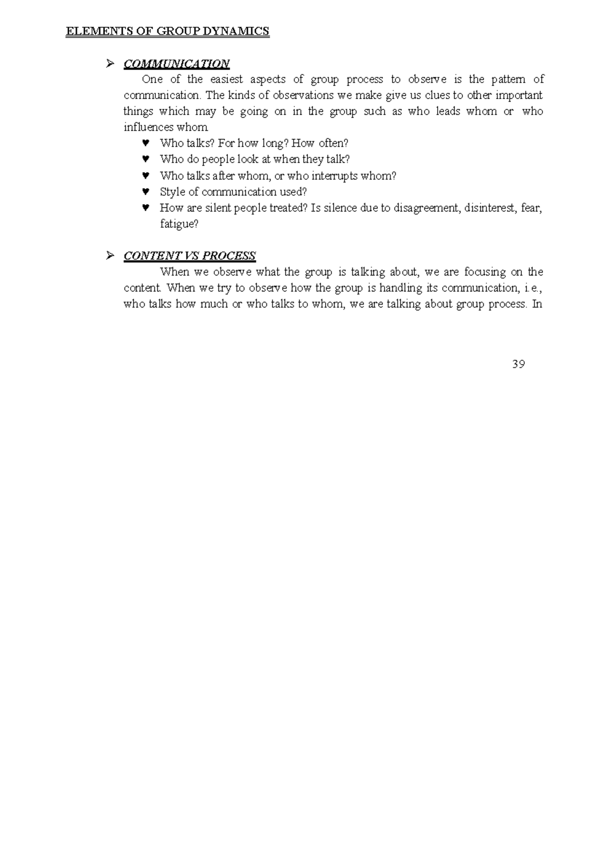 Elements OF Group Dynamics ELEMENTS OF GROUP DYNAMICS COMMUNICATION elements-of-group-dynamics-elements-of-group-dynamics-communication