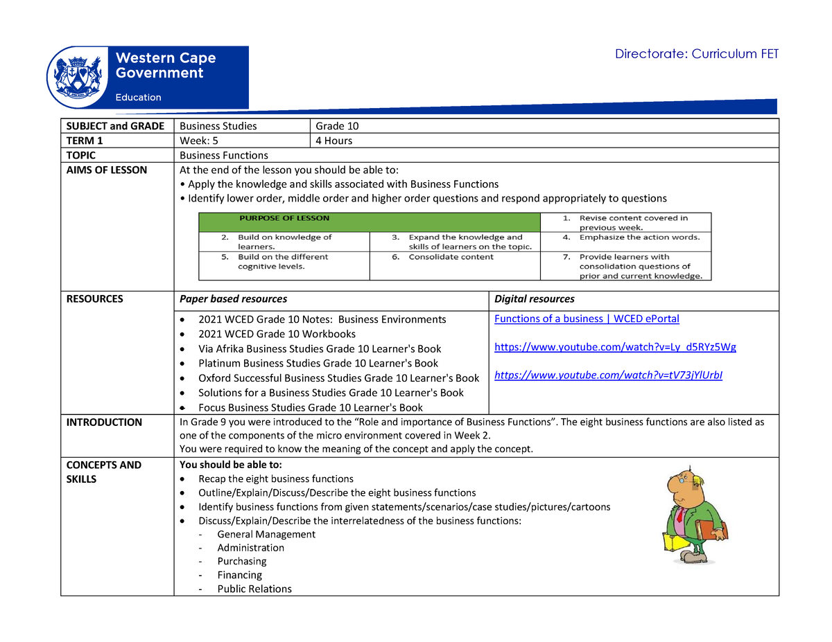 presentation of business information grade 10 business studies notes