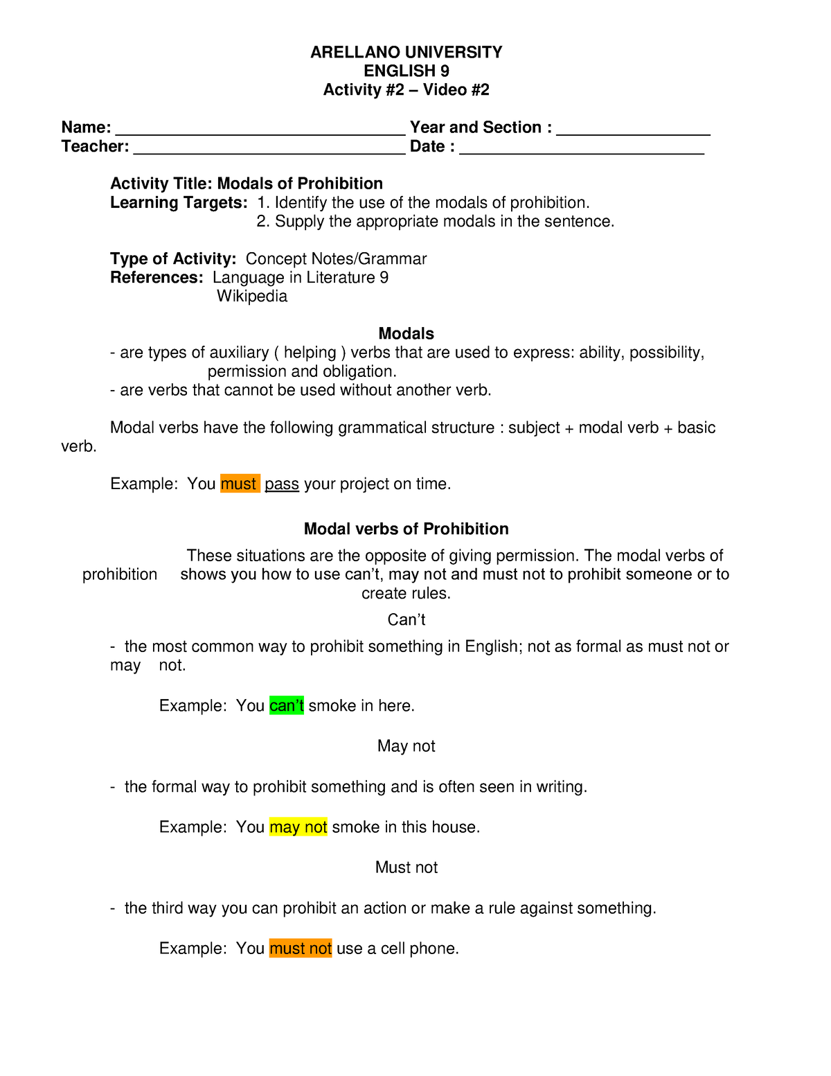 lesson-2-modals-and-prohibition-arellano-university-english-9