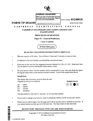 CSEC POB June 2017 P1 - PAPER 1 2017 - coDE 01240010 FORM TP 2017104 ...