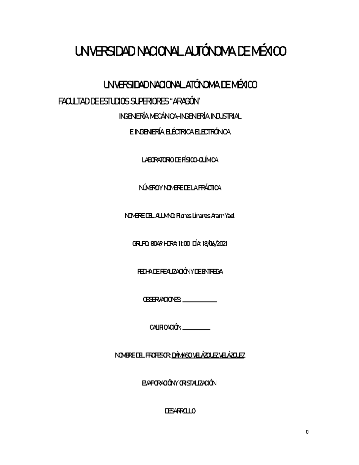 Practica 3 LAB Fisico Quimica - UNIVERSIDAD NACIONAL AUTÓNOMA DE MÉXICO ...