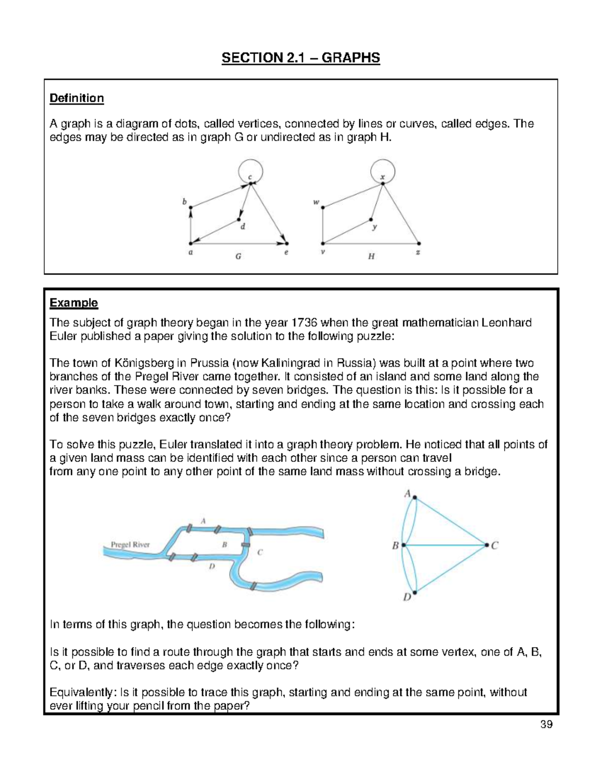 Section 2.1 - Fixed - 2.1 - SECTION 2 – GRAPHS Definition A graph is a ...